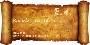 Raskó Adrián névjegykártya